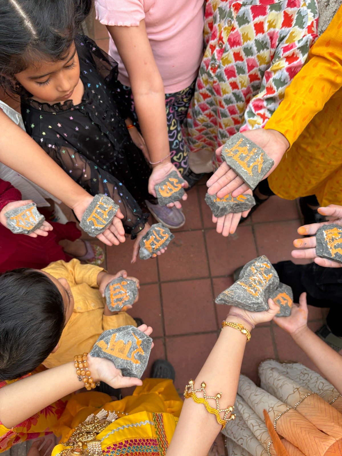 Children enjoying art class