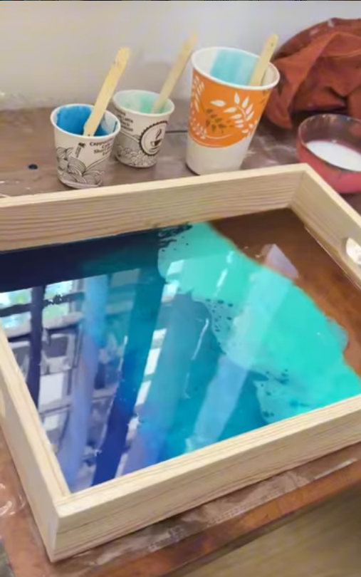 Beginners learning resin art at a resin art workshop in Nashik